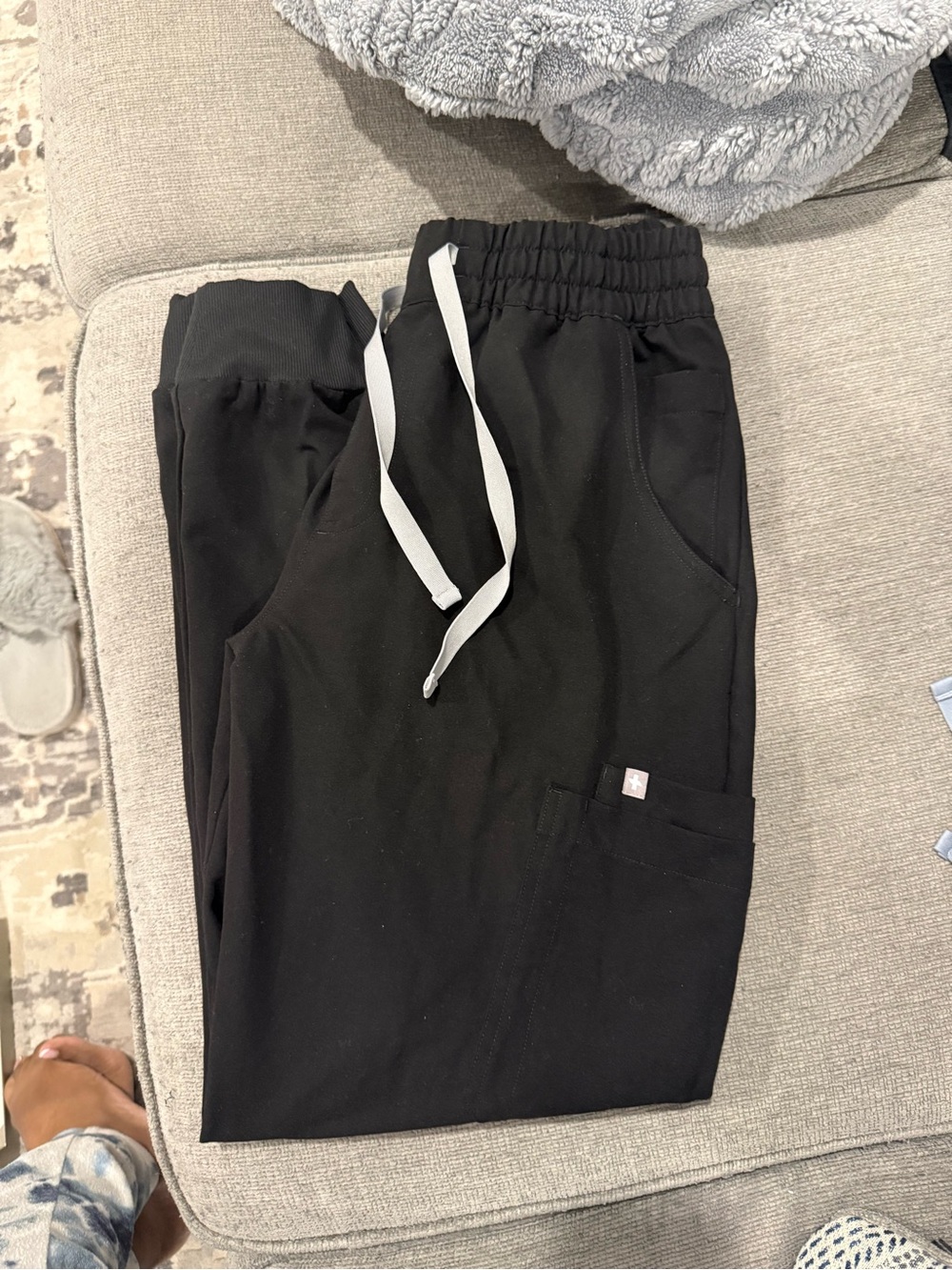 Figs Black High Waisted Uman Relaxed Jogger - M